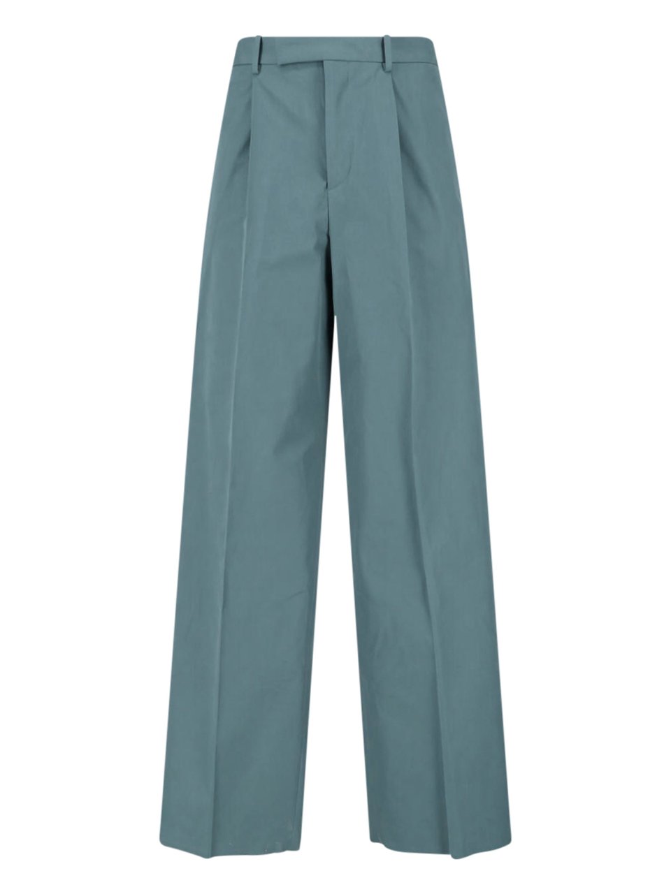 Jil Sander Blue Mid-Rise Straight-Leg Cotton Trousers Blauw