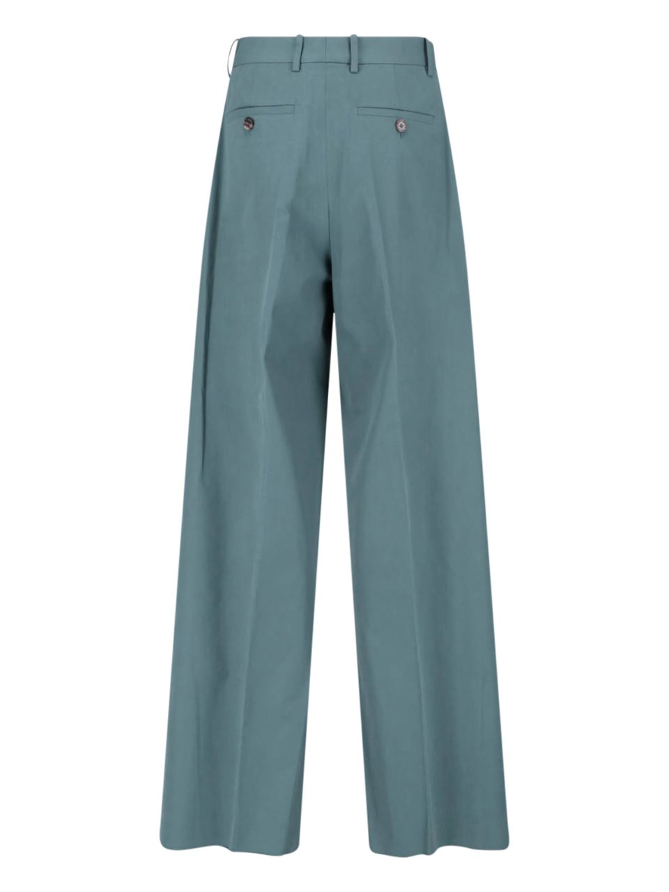 Jil Sander Blue Mid-Rise Straight-Leg Cotton Trousers Blauw