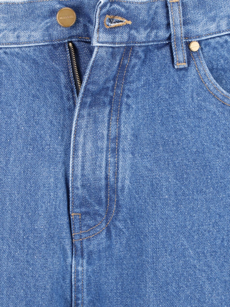 Jil Sander Blue Straight-Leg Classic Five-Pocket Jeans Blauw