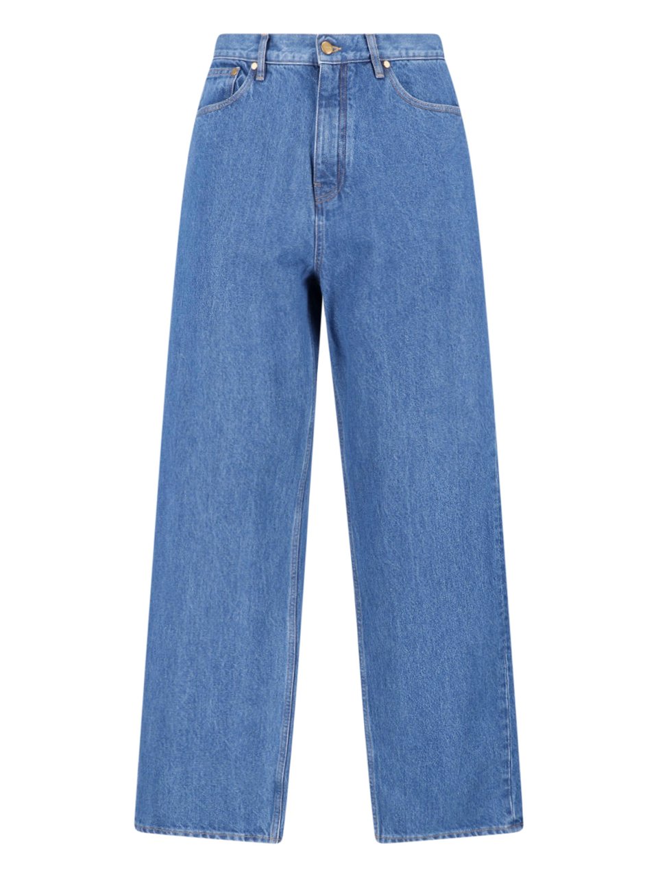 Jil Sander Blue Straight-Leg Classic Five-Pocket Jeans Blauw