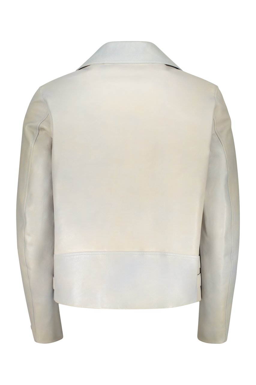 Jil Sander Eldorado leather jacket Grijs