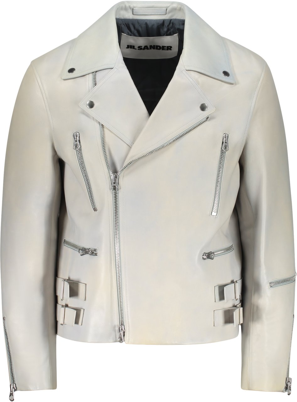 Jil Sander Eldorado leather jacket Grijs