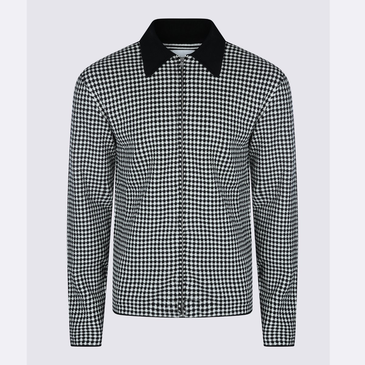 Jil Sander White And Black Cotton Shirt Grijs