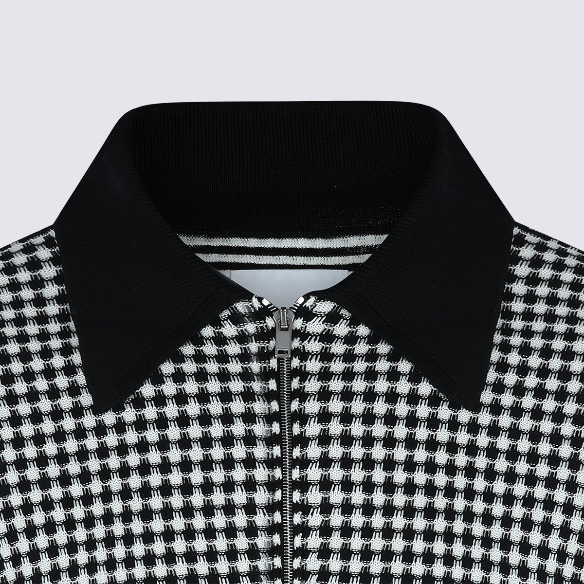 Jil Sander White And Black Cotton Shirt Grijs