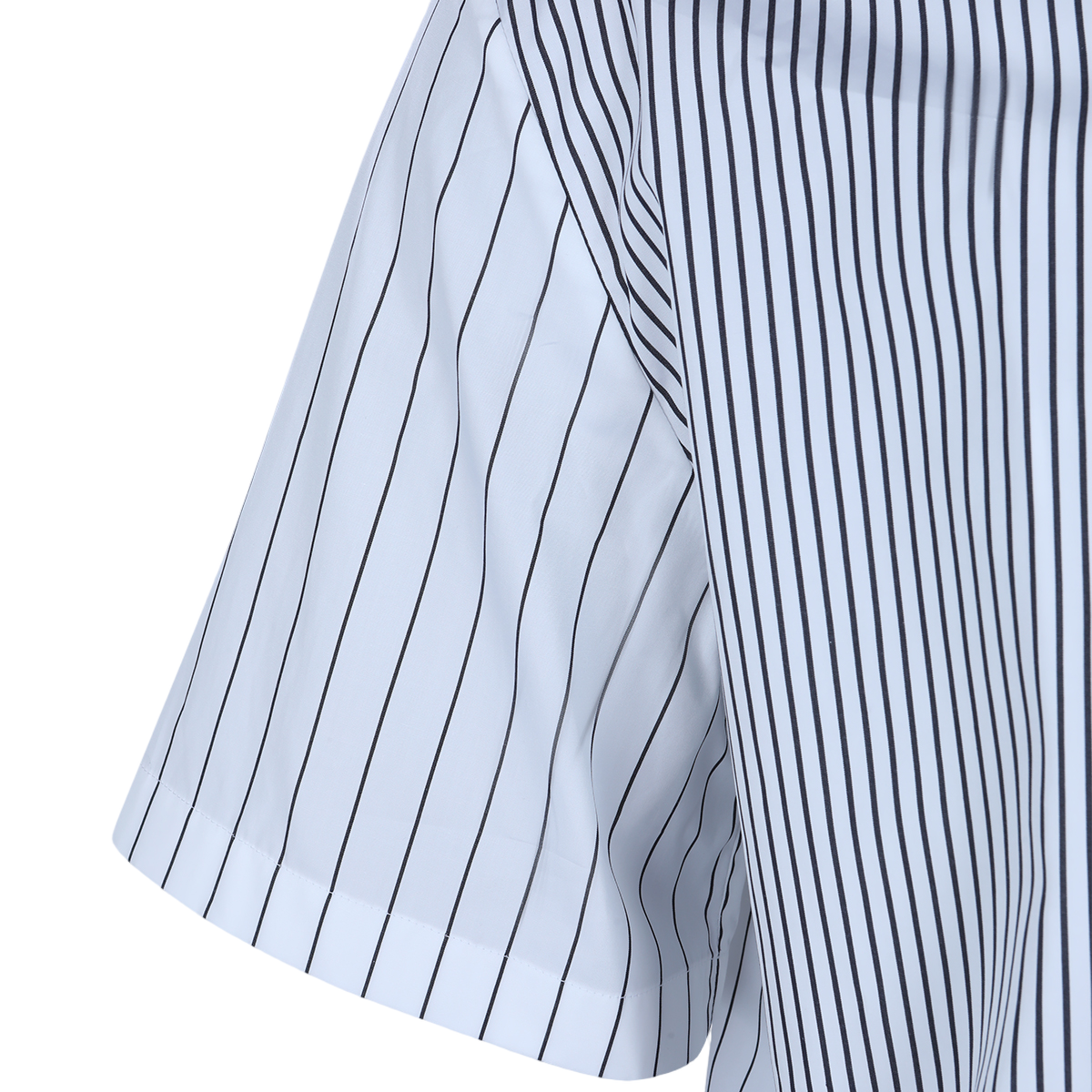 Jil Sander Short-Sleeved Pinstripe Shirt with Classic Collar Wit