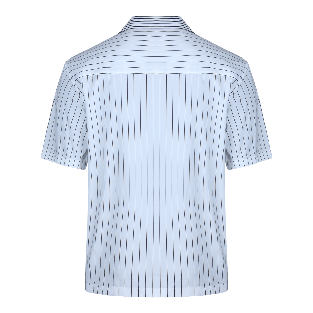Jil Sander Short-Sleeved Pinstripe Shirt with Classic Collar Wit
