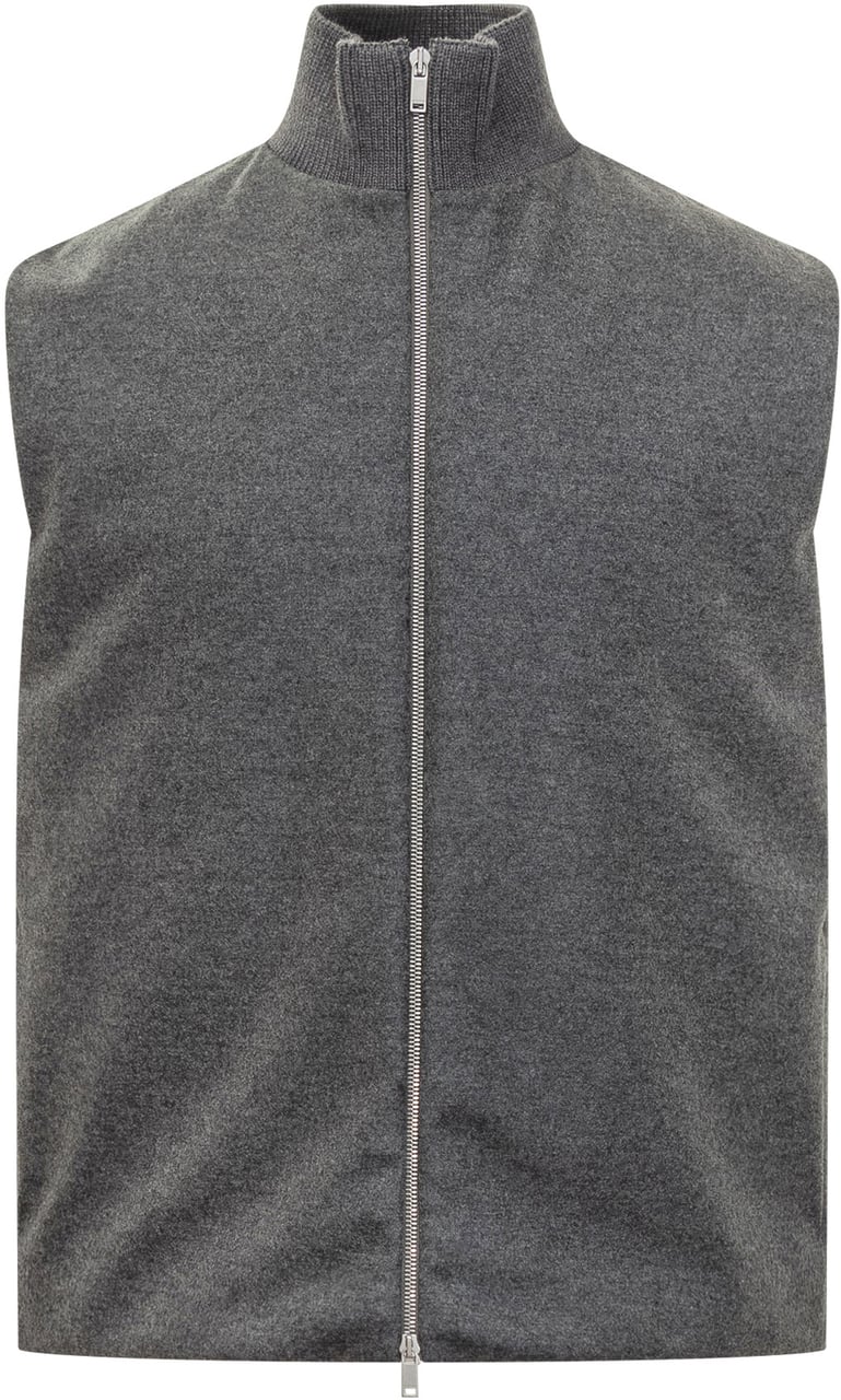 Jil Sander Gilet Grigio in Lana con Zip Jil Sander Grijs