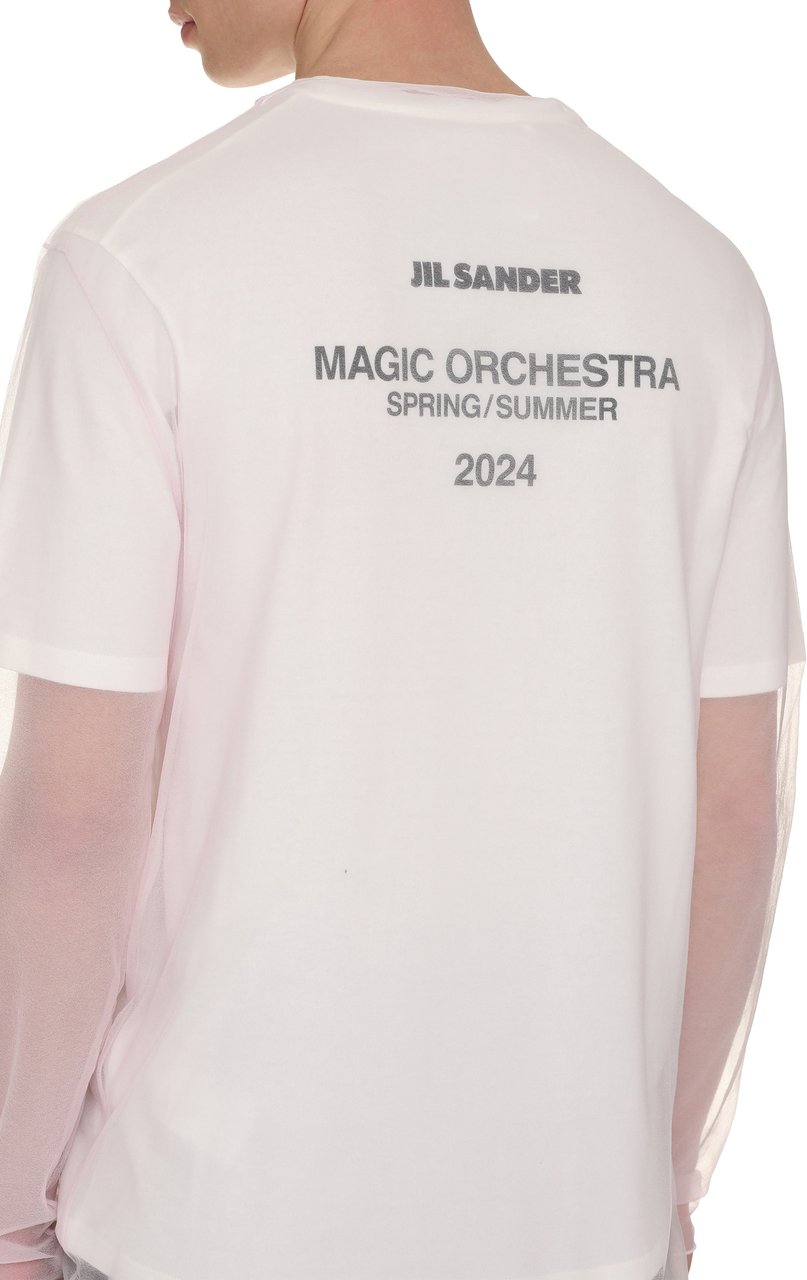 Jil Sander Layered cotton T-shirt Wit