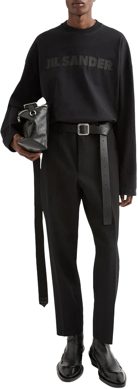 Jil Sander Logo Long Sleeve Black Zwart