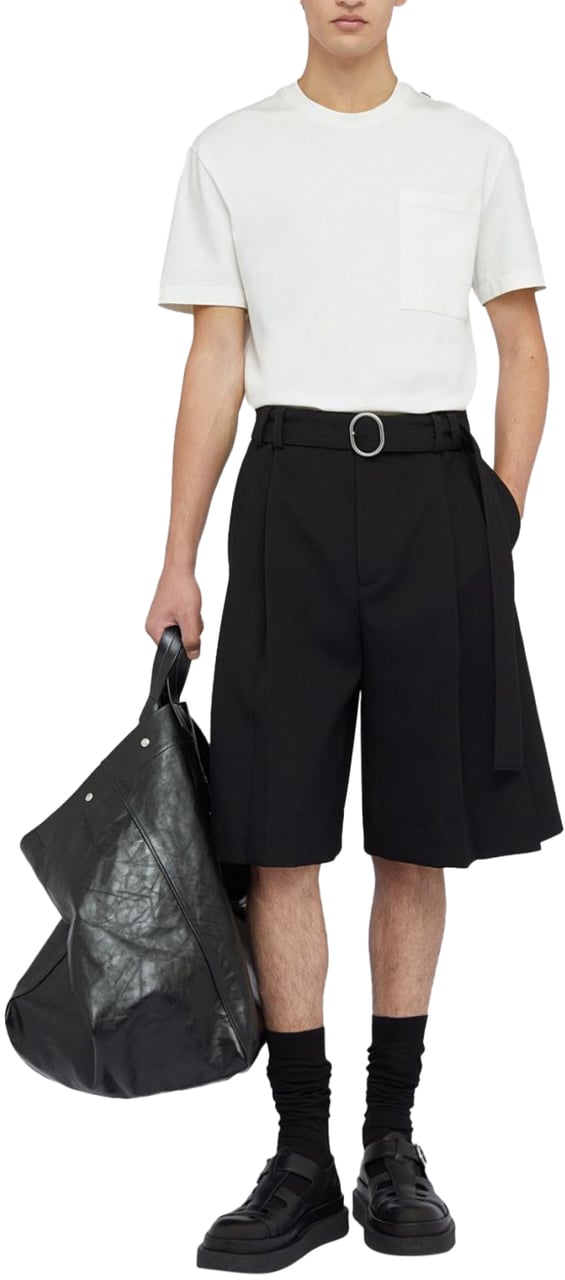 Jil Sander T-shirt W/pocket Optic White Wit