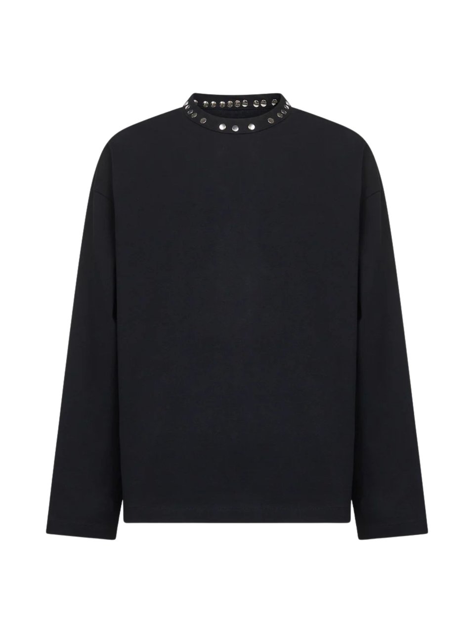 Jil Sander Black Minimalist Studded Cotton T-Shirt Zwart