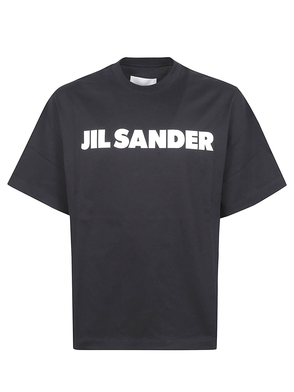 Jil Sander Short-Sleeve T-Shirt with Bold Logo Zwart
