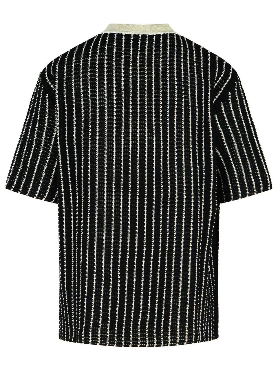 Jil Sander 'Crochet' Black Cotton T-Shirt Zwart