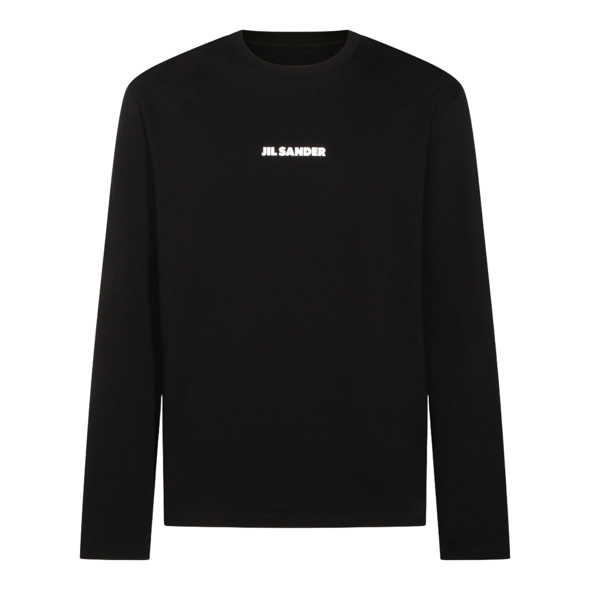 Jil Sander Black Long-Sleeve T-Shirt with Crew Neckline Zwart
