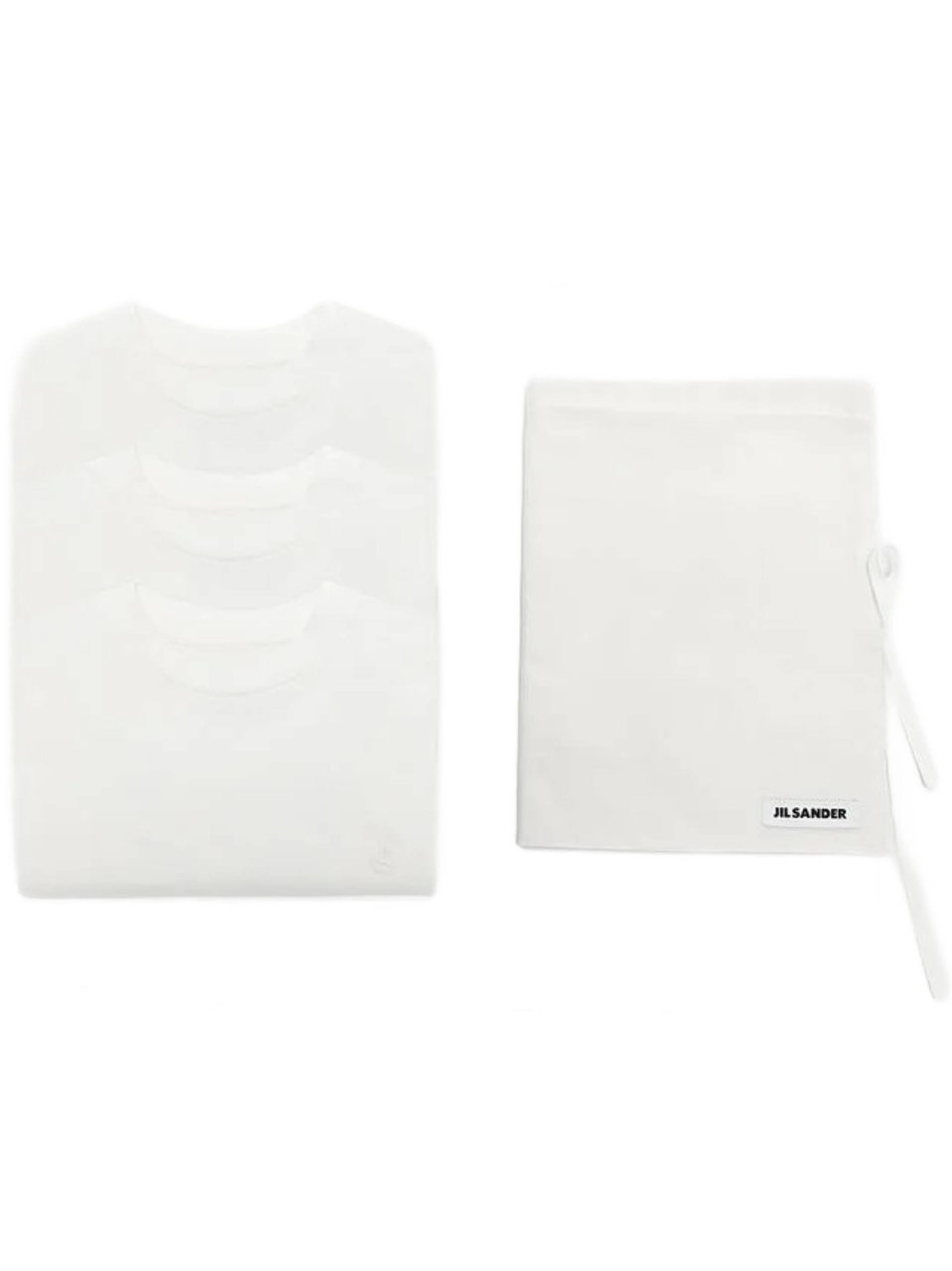 Jil Sander Plain White Short Sleeve T-Shirt Set Wit