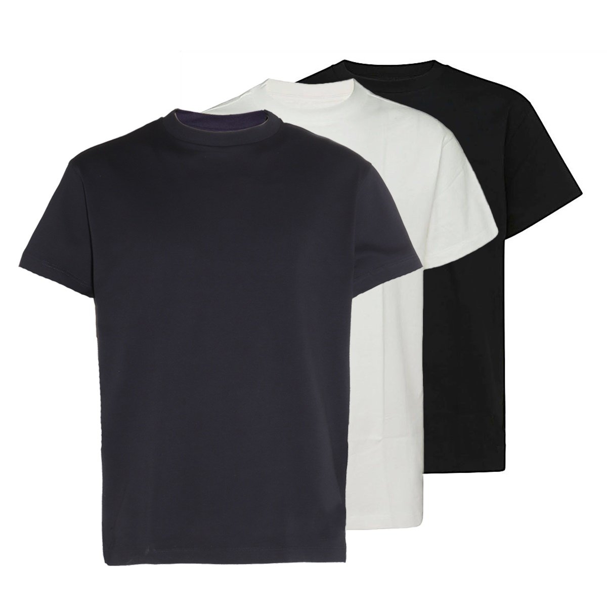 Jil Sander Black Cotton Crew Neckline T-Shirt Zwart