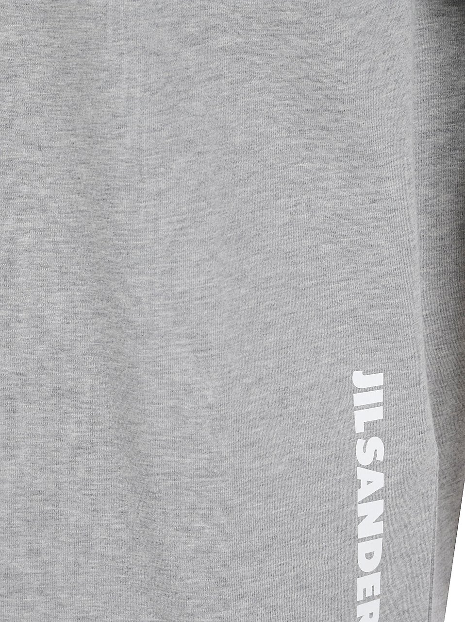 Jil Sander Boxy Cropped T-Shirt with Vertical Logo Detail Wit