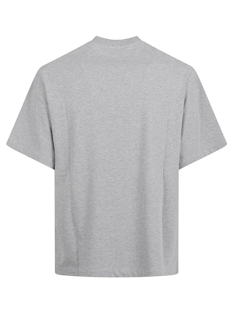 Jil Sander Boxy Cropped T-Shirt with Vertical Logo Detail Wit