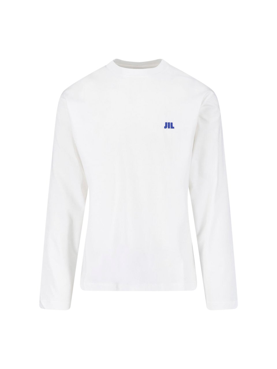 Jil Sander White Crewneck Long-Sleeve Cotton T-Shirt Wit
