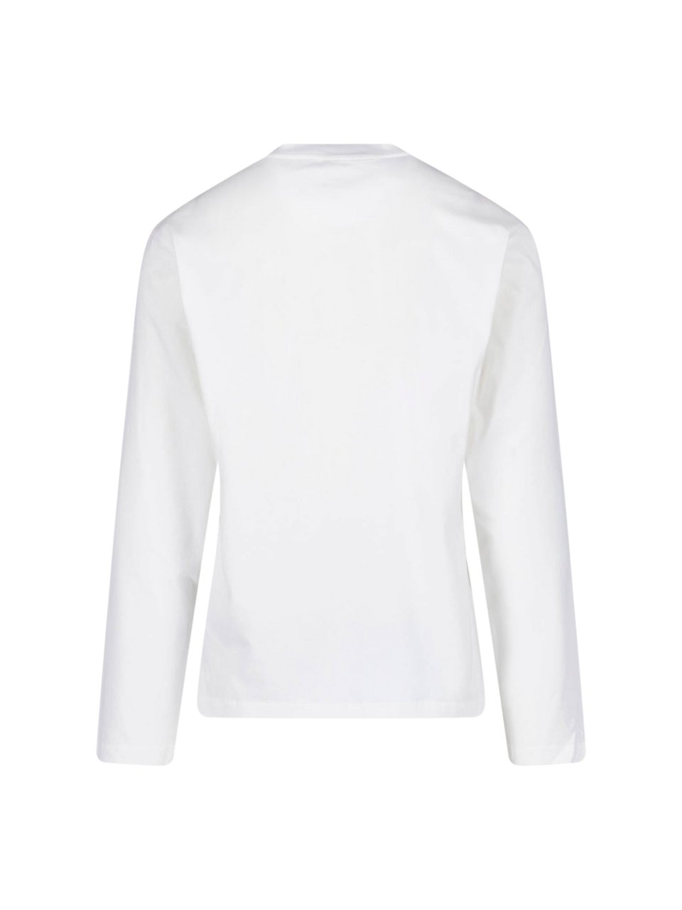 Jil Sander White Crewneck Long-Sleeve Cotton T-Shirt Wit