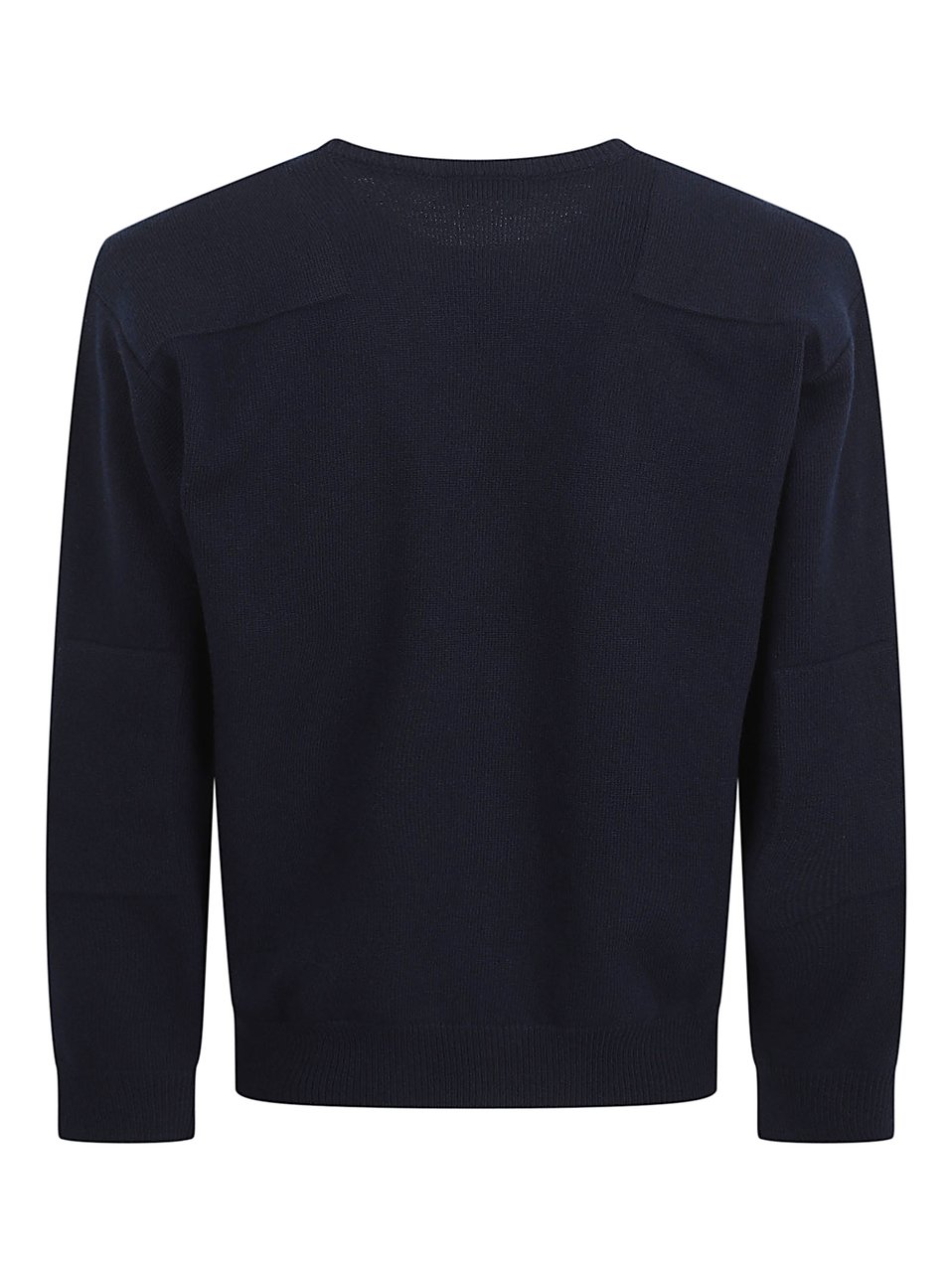 Jil Sander Ribbed Knit Sweater with Round Neckline and Relaxed Fit Zwart