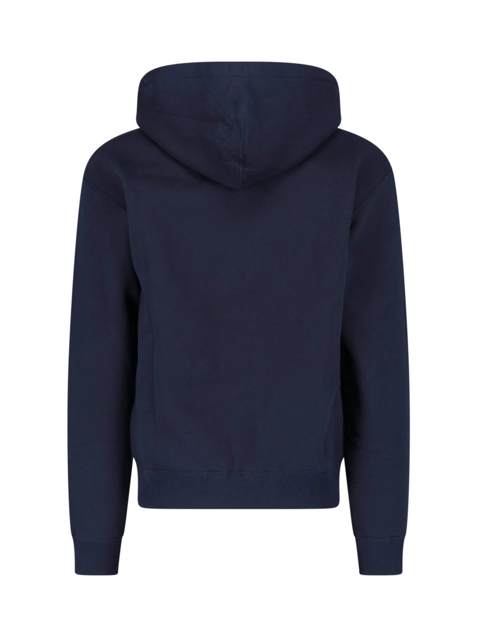 Jil Sander Blue Contrast Logo Cotton Hoodie Blauw