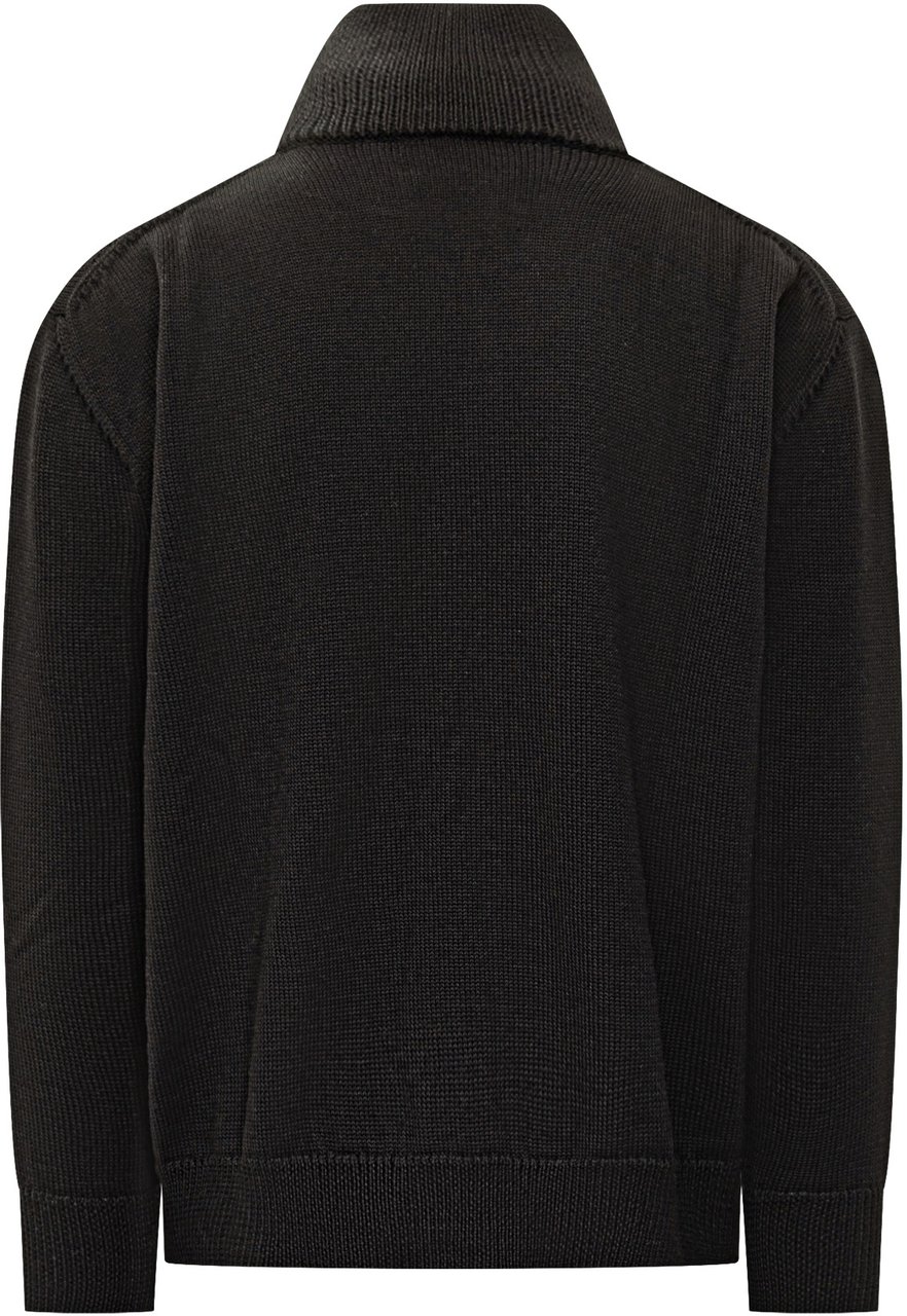 Jil Sander Cardigan Nero in Maglia Tecnica Jil Sander Zwart