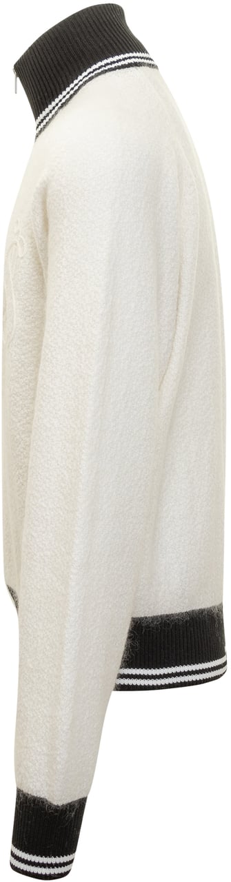 Jil Sander Giacca in Maglia Bicolor con Zip Jil Sander Wit