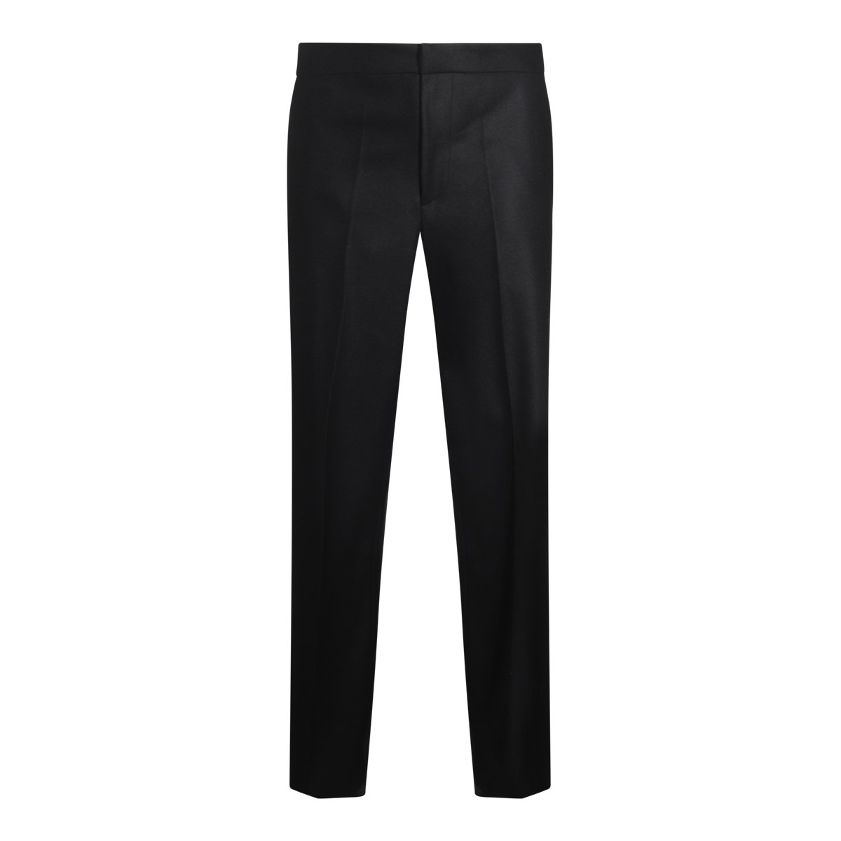 Jil Sander Sleek Tailored Black Wool Trousers With Subtle Sheen Zwart
