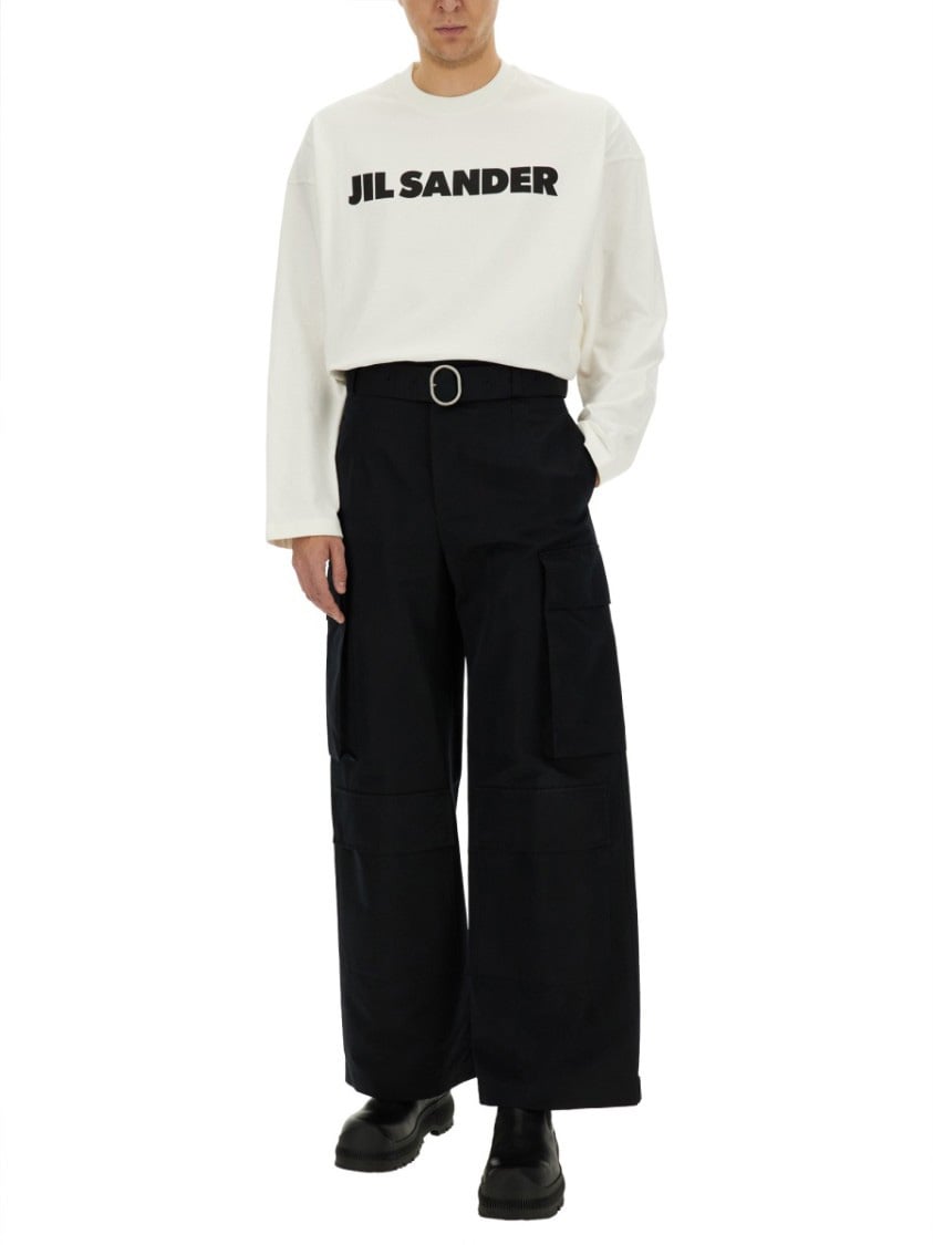 Jil Sander Wide-Leg Cargo Pants With Utility Pockets Zwart