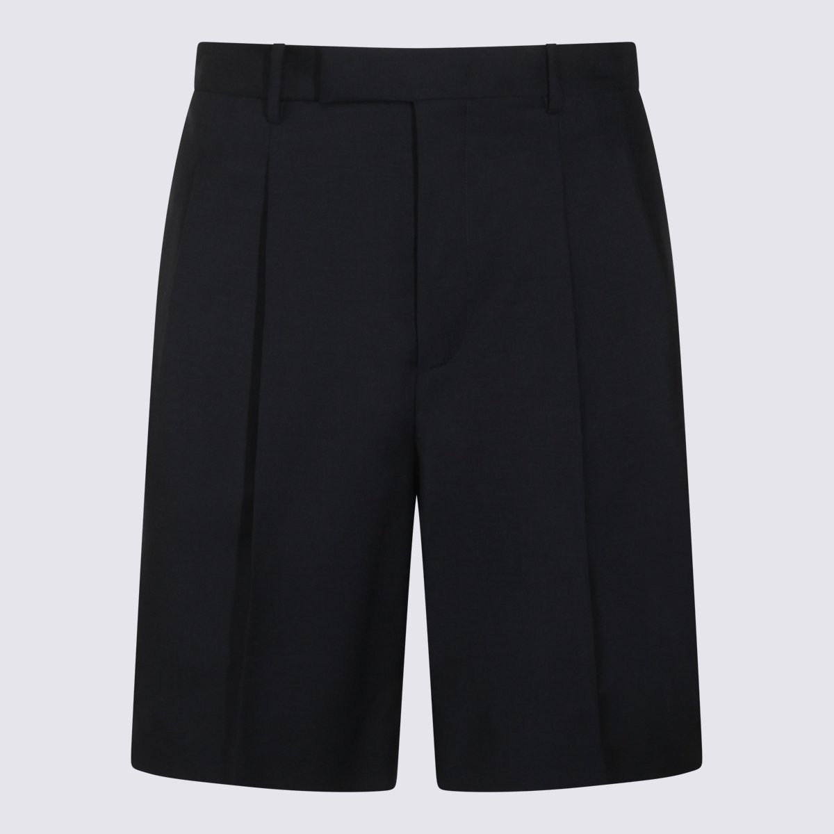 Jil Sander Dark Blue Wool Shorts Zwart