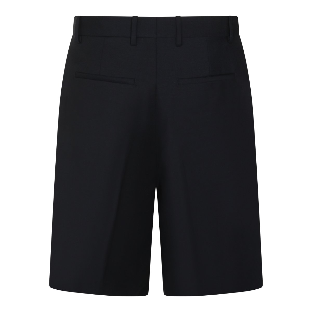 Jil Sander Dark Blue Wool Shorts Zwart