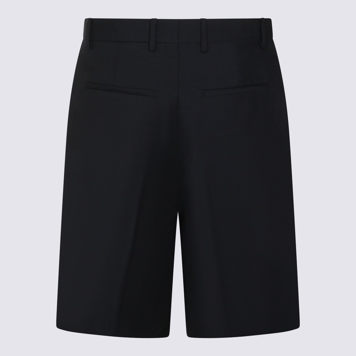 Jil Sander Dark Blue Wool Shorts Zwart
