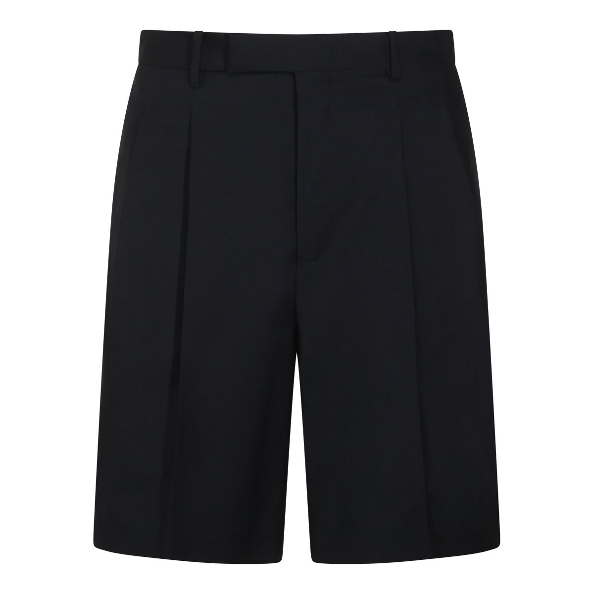 Jil Sander Dark Blue Wool Shorts Zwart