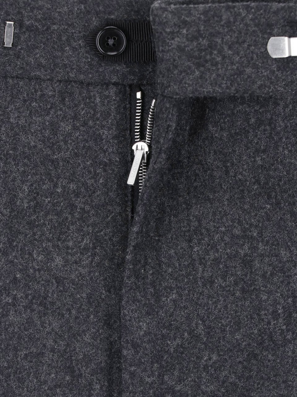 Jil Sander Tailored Straight-Leg Trousers with Zip and Button Closure Grijs