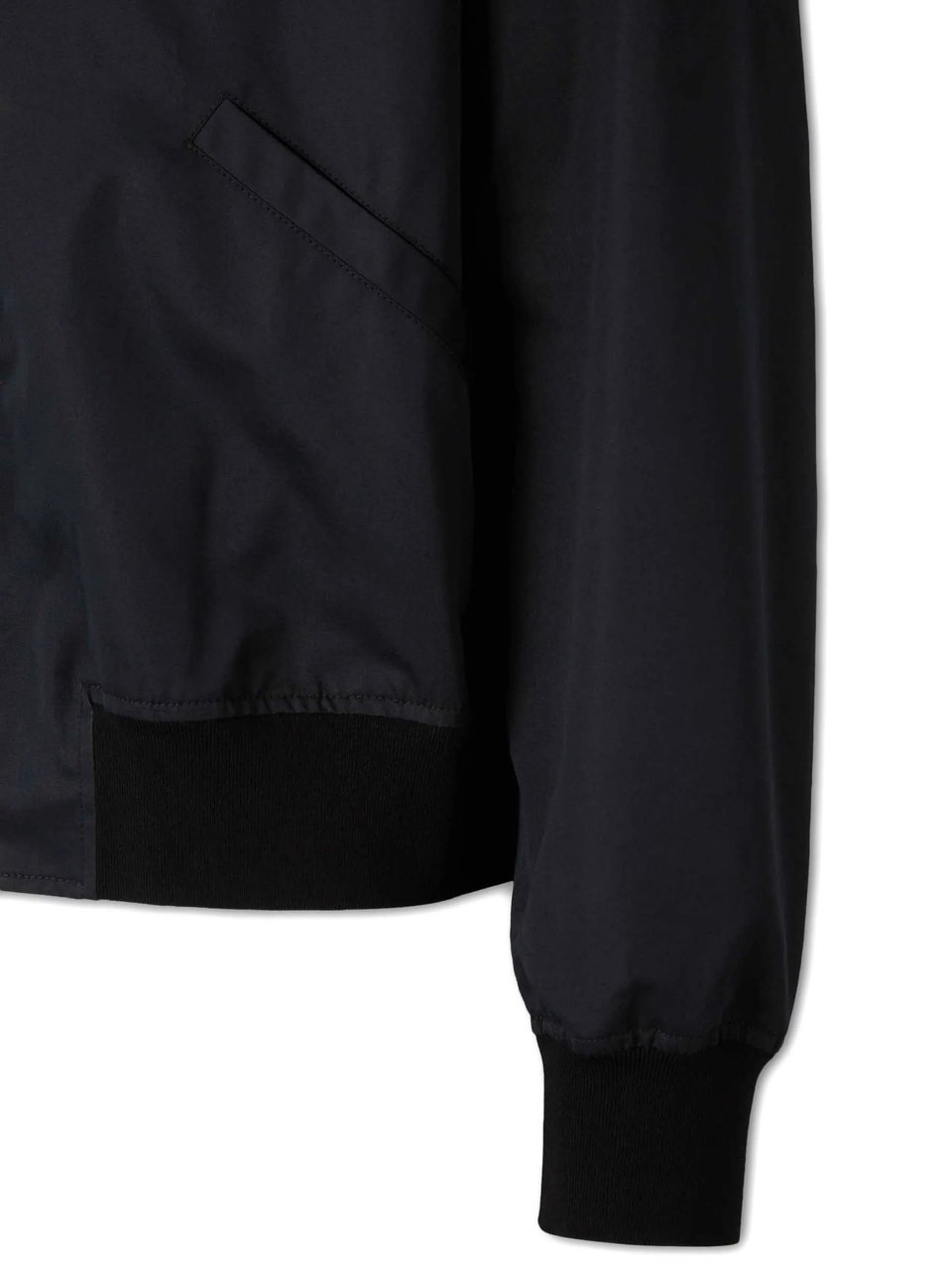 Jil Sander Black Sleek Minimalist Bomber Jacket Zwart