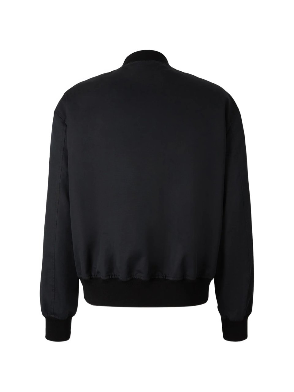 Jil Sander Black Sleek Minimalist Bomber Jacket Zwart