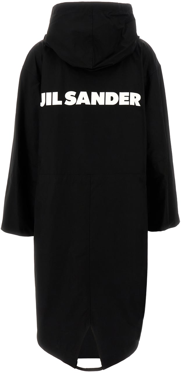 Jil Sander Jil Sander Black cotton oversize parka Zwart