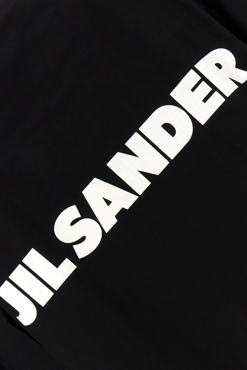 Jil Sander Jil Sander Black cotton oversize parka Zwart