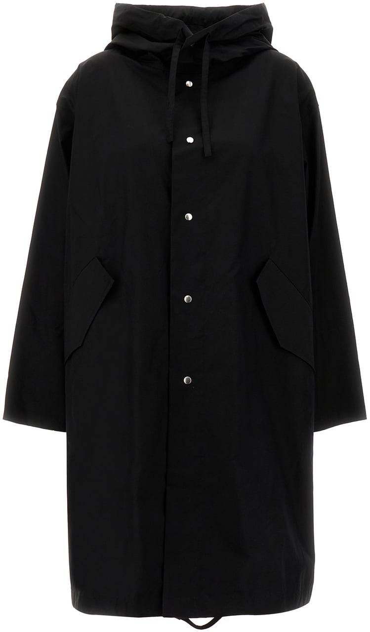 Jil Sander Jil Sander Black cotton oversize parka Zwart