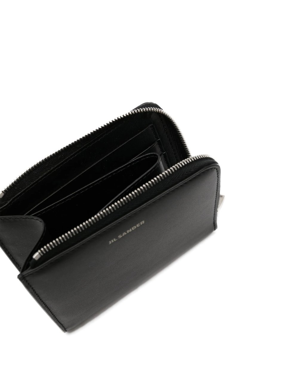 Jil Sander Black Portafoglio Zip Around Wallet Zwart