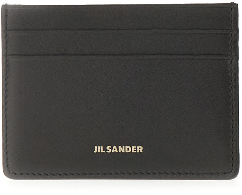 Jil Sander Jil Sander Black leather card holder Zwart