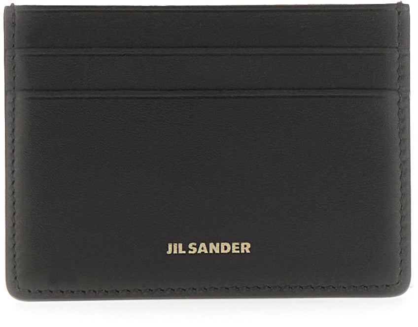 Jil Sander Jil Sander Black leather card holder Zwart