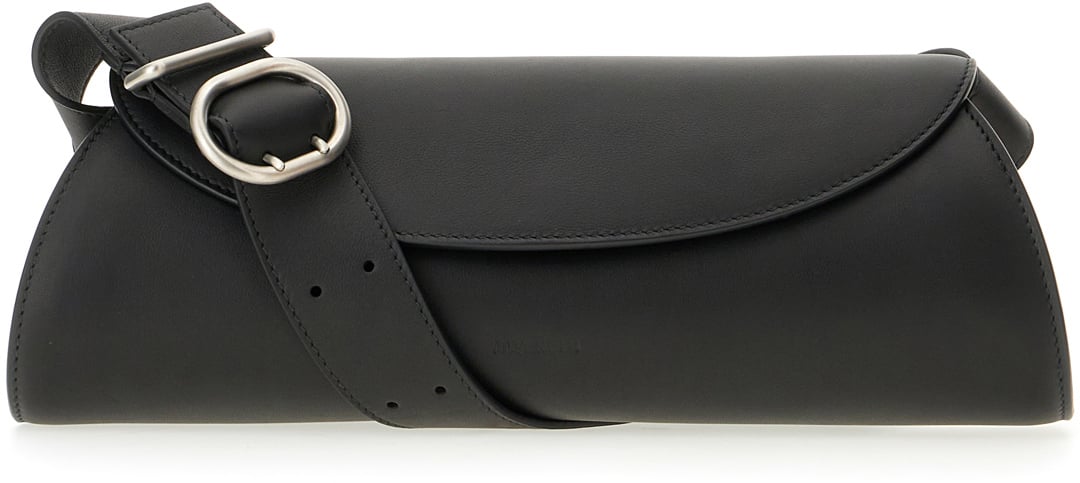 Jil Sander Jil Sander Black leather small Cannolo crossbody bag Zwart