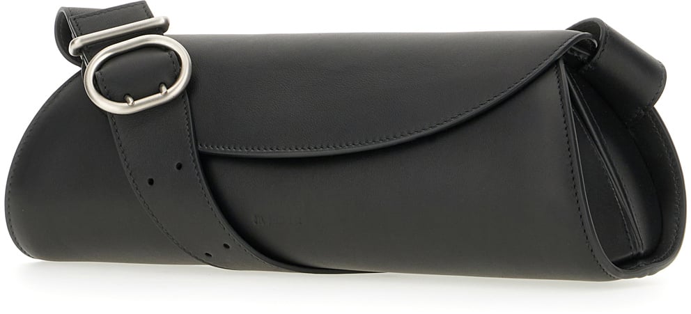 Jil Sander Jil Sander Black leather small Cannolo crossbody bag Zwart