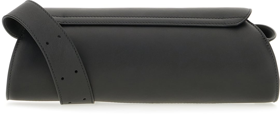 Jil Sander Jil Sander Black leather small Cannolo crossbody bag Zwart