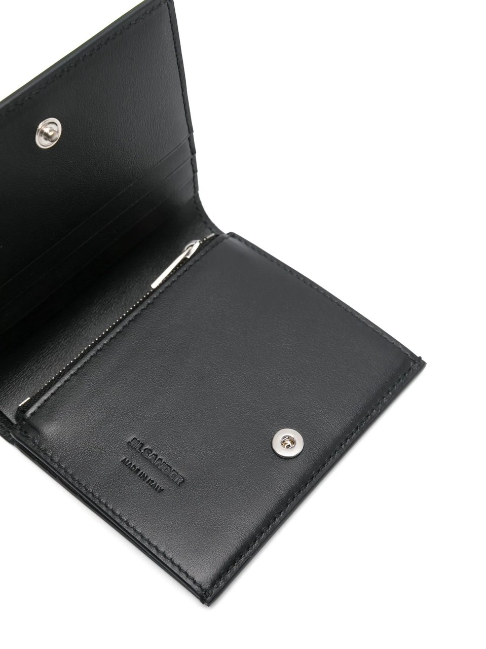 Jil Sander Black Smooth Matte Rectangular Wallet Zwart