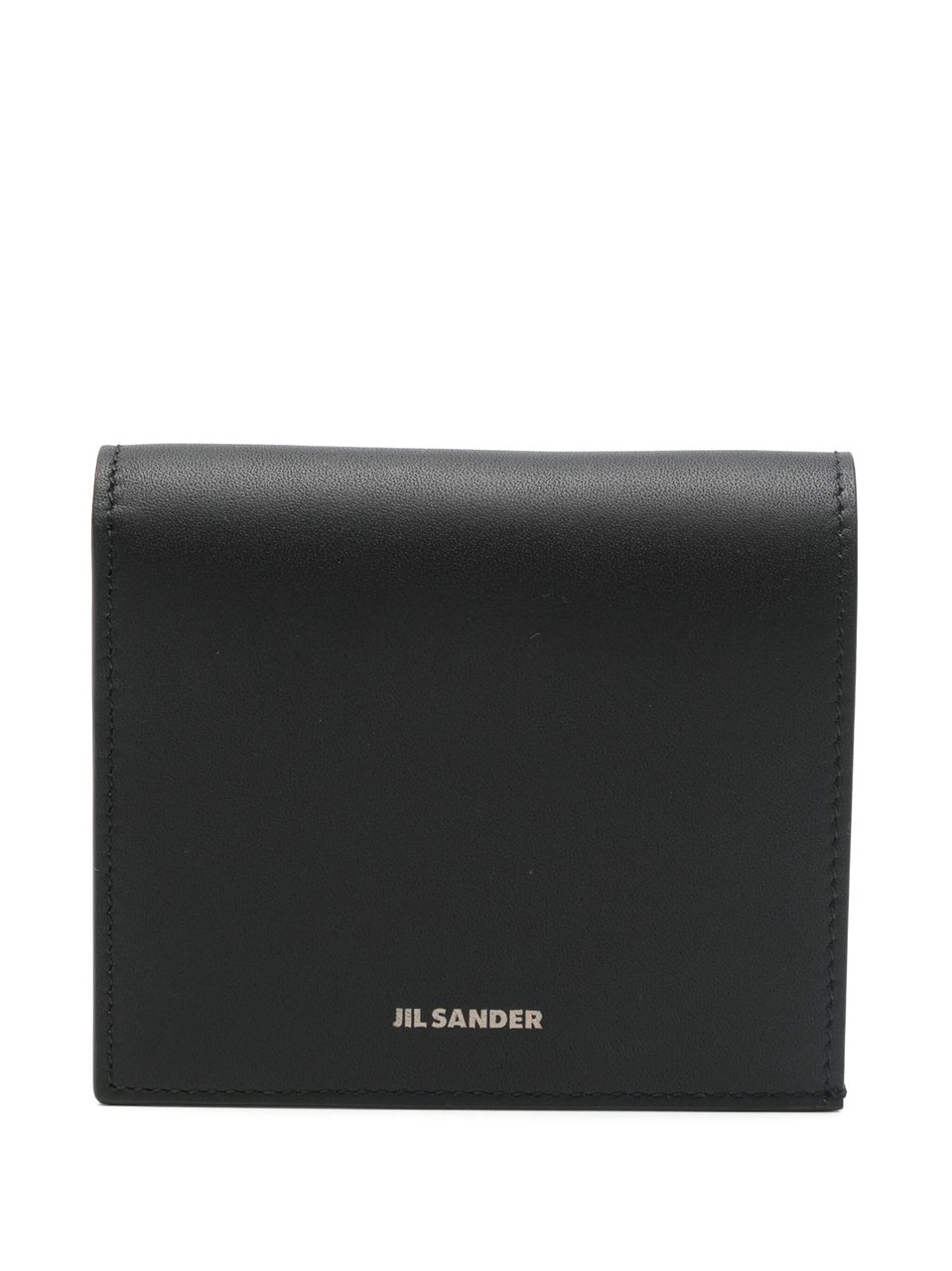 Jil Sander Black Smooth Matte Rectangular Wallet Zwart