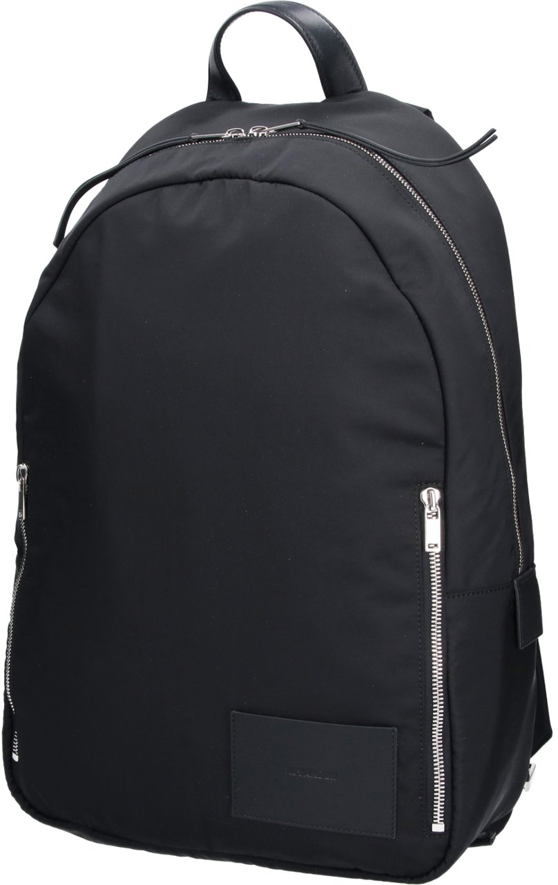 Jil Sander Black Urban Double Zip Fabric Backpack Zwart