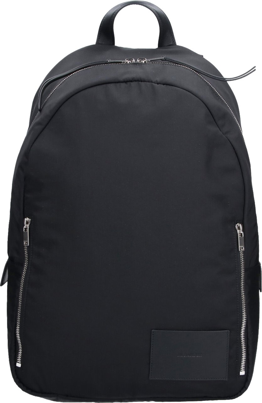 Jil Sander Black Urban Double Zip Fabric Backpack Zwart